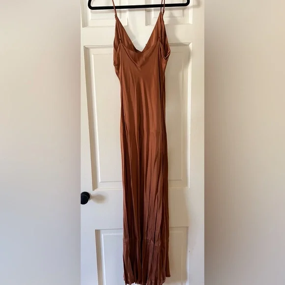Jonathan SIMKHAI- NWOT- brown bias cut slip dress